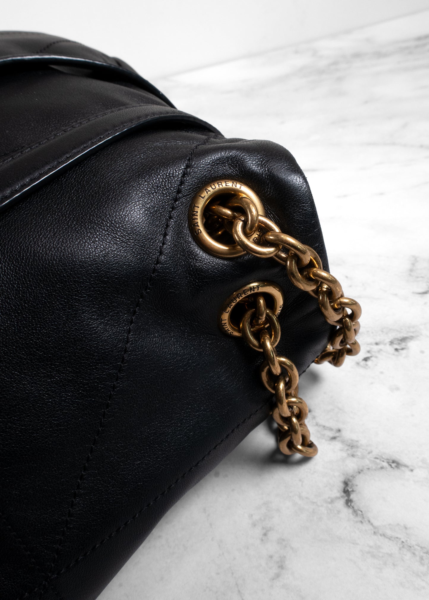 Saint Laurent Black Jamie Large Monogram Chain Bag