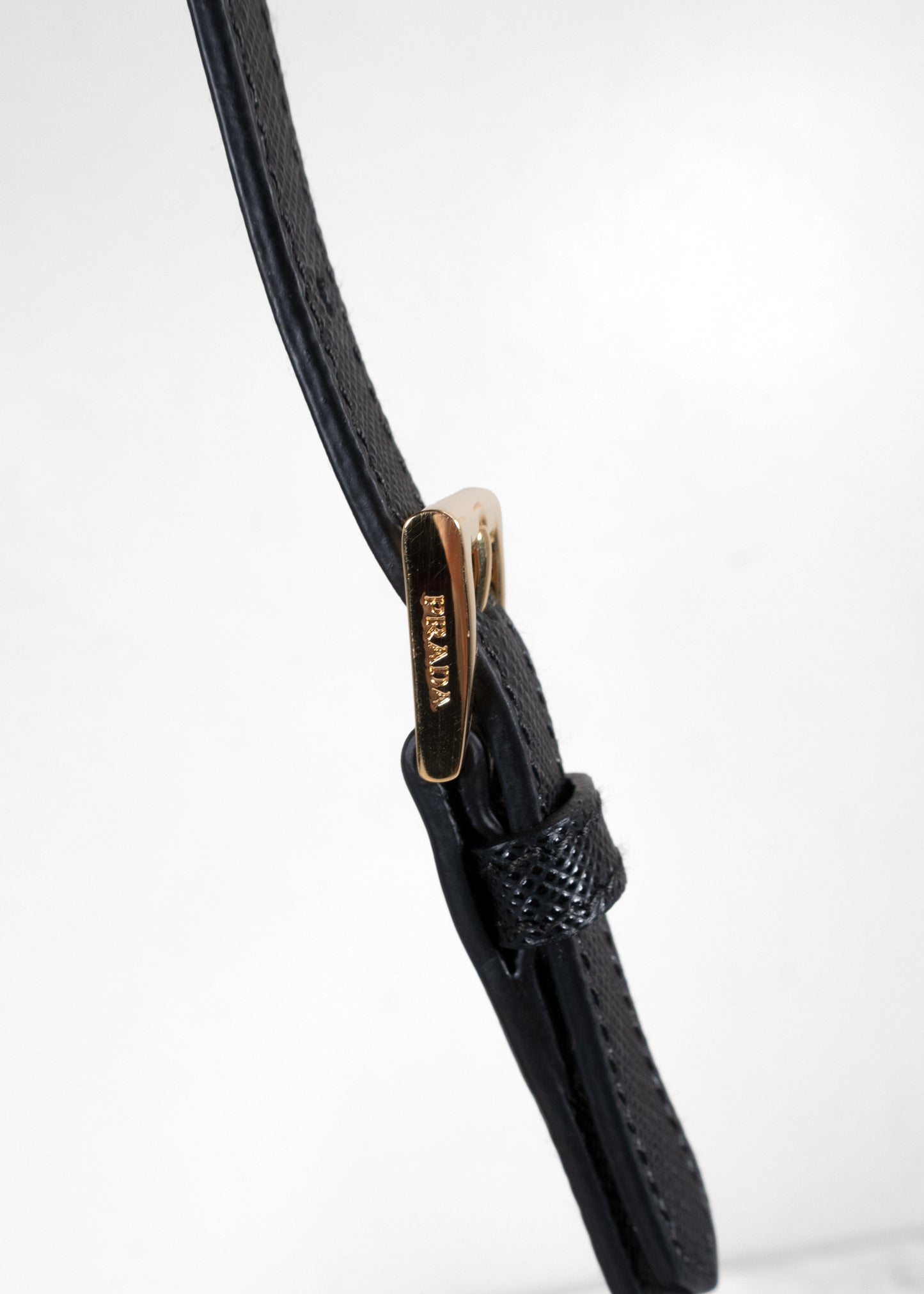 Prada Black Tessuto Nylon Saffiano Barrel Shoulder Bag