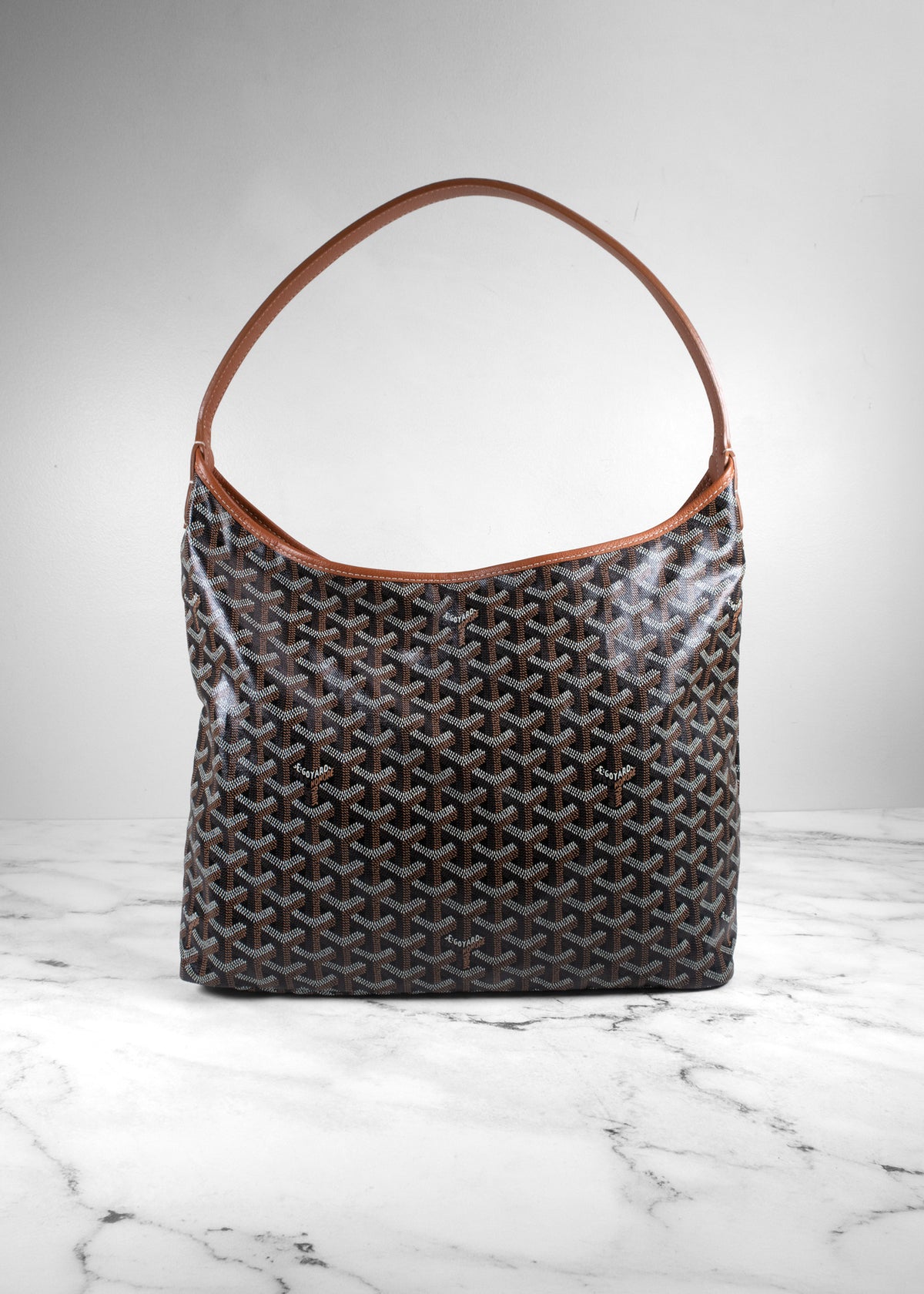 Goyard Black And Brown Boheme Monogram Hobo Bag