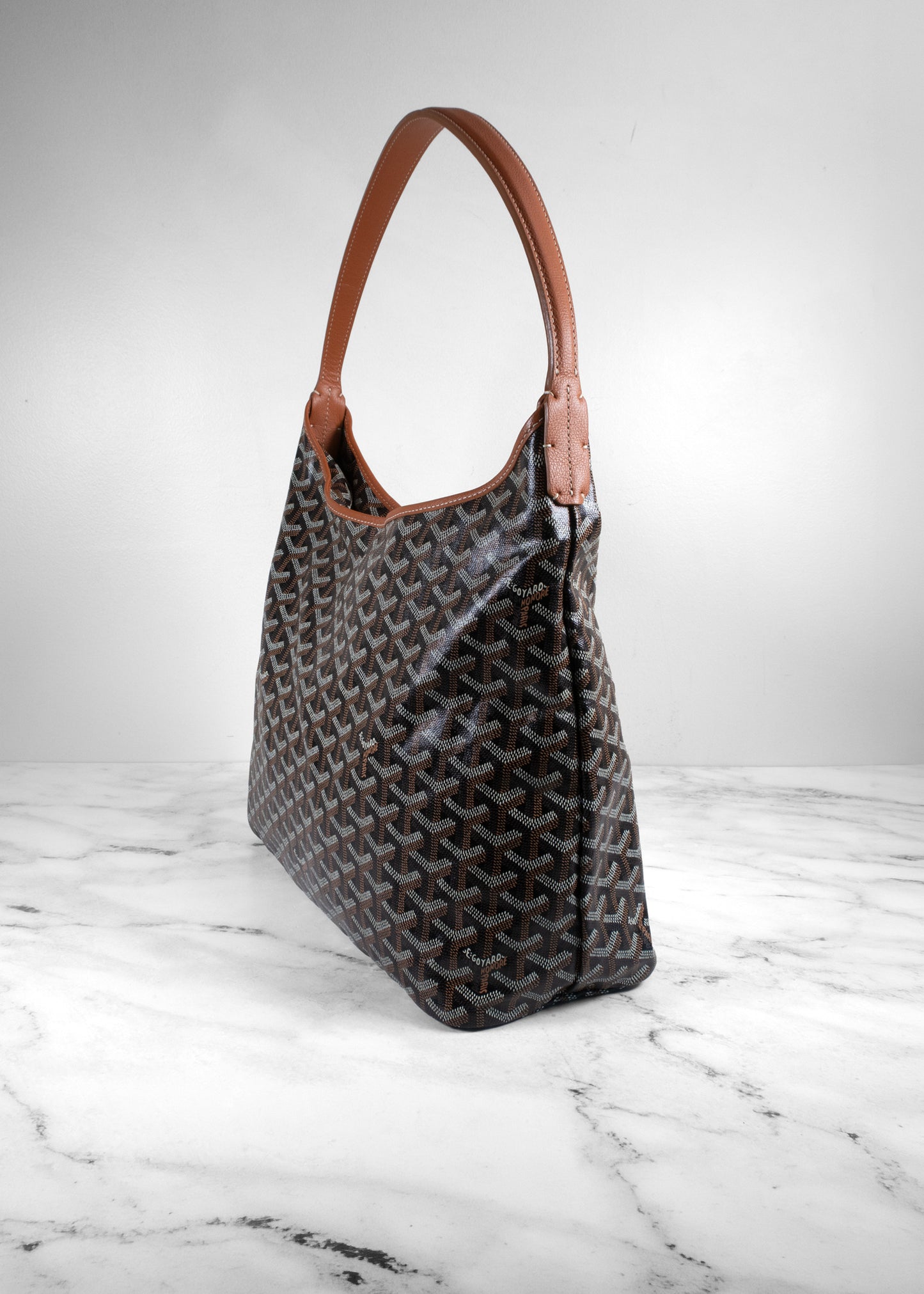 Goyard Black And Brown Boheme Monogram Hobo Bag