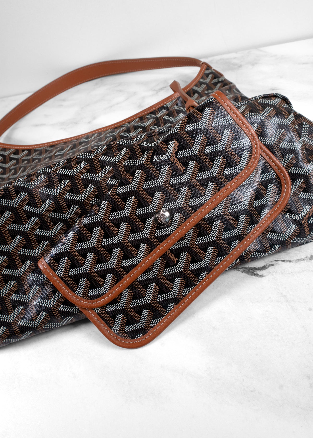 Goyard Black And Brown Boheme Monogram Hobo Bag
