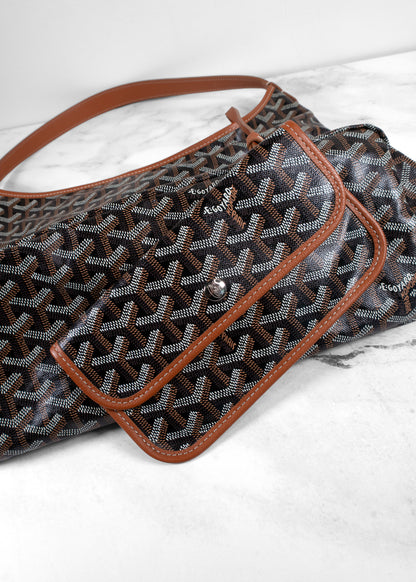 Goyard Black And Brown Boheme Monogram Hobo Bag