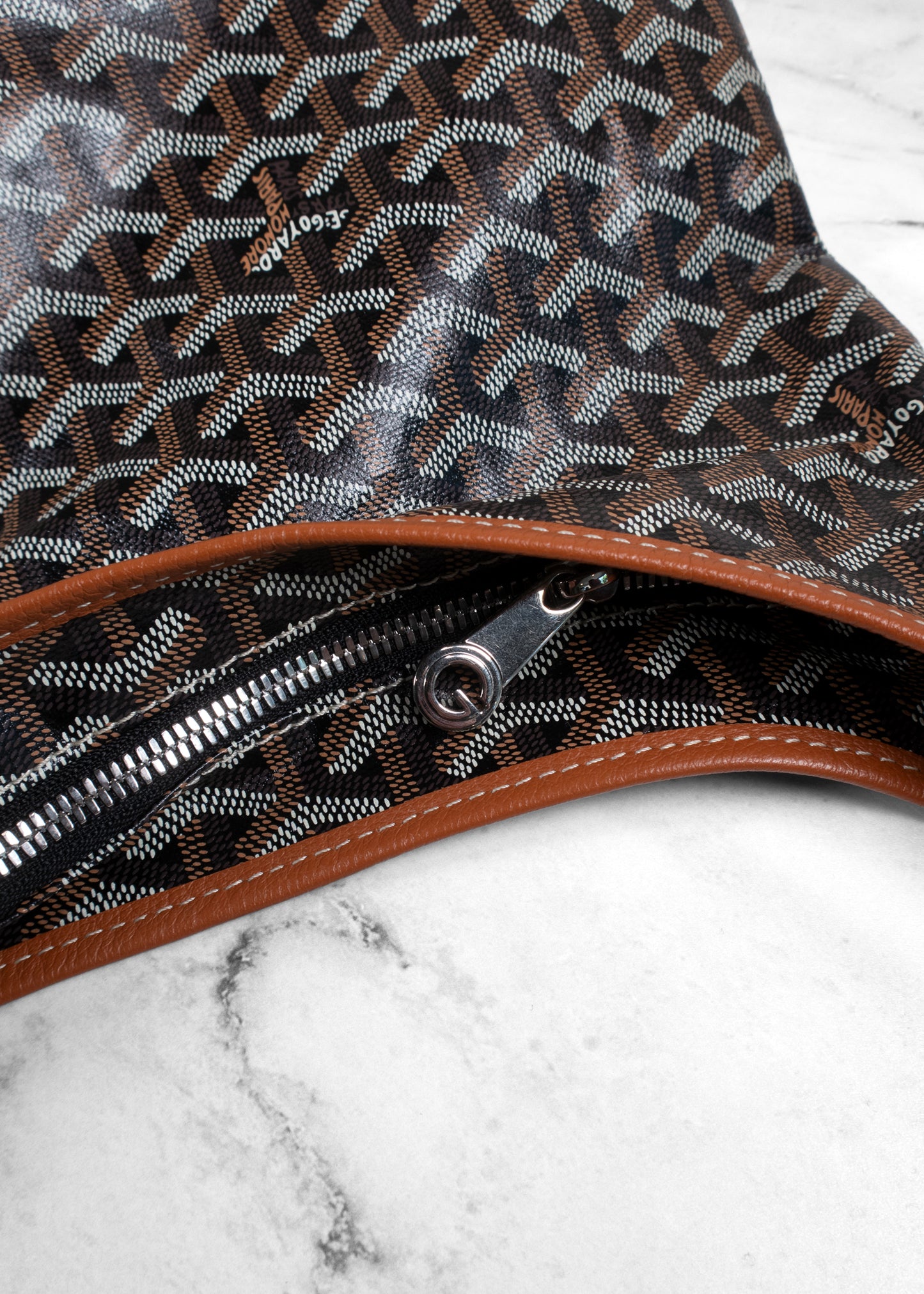 Goyard Black And Brown Boheme Monogram Hobo Bag