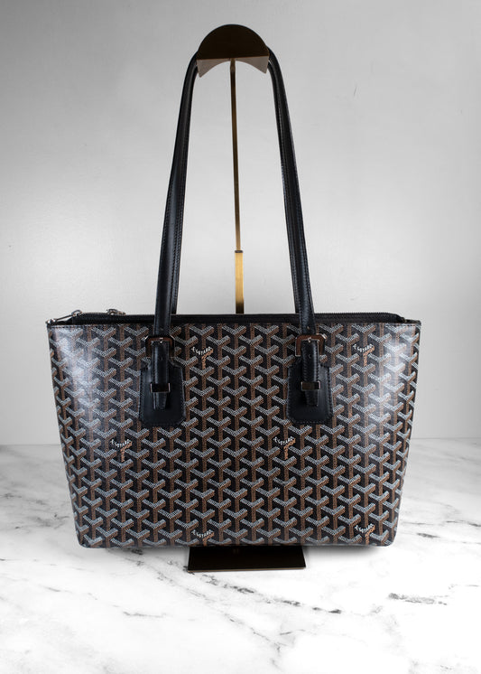 Goyard Okinawa PM Black Goyardine Canvas Tote Bag