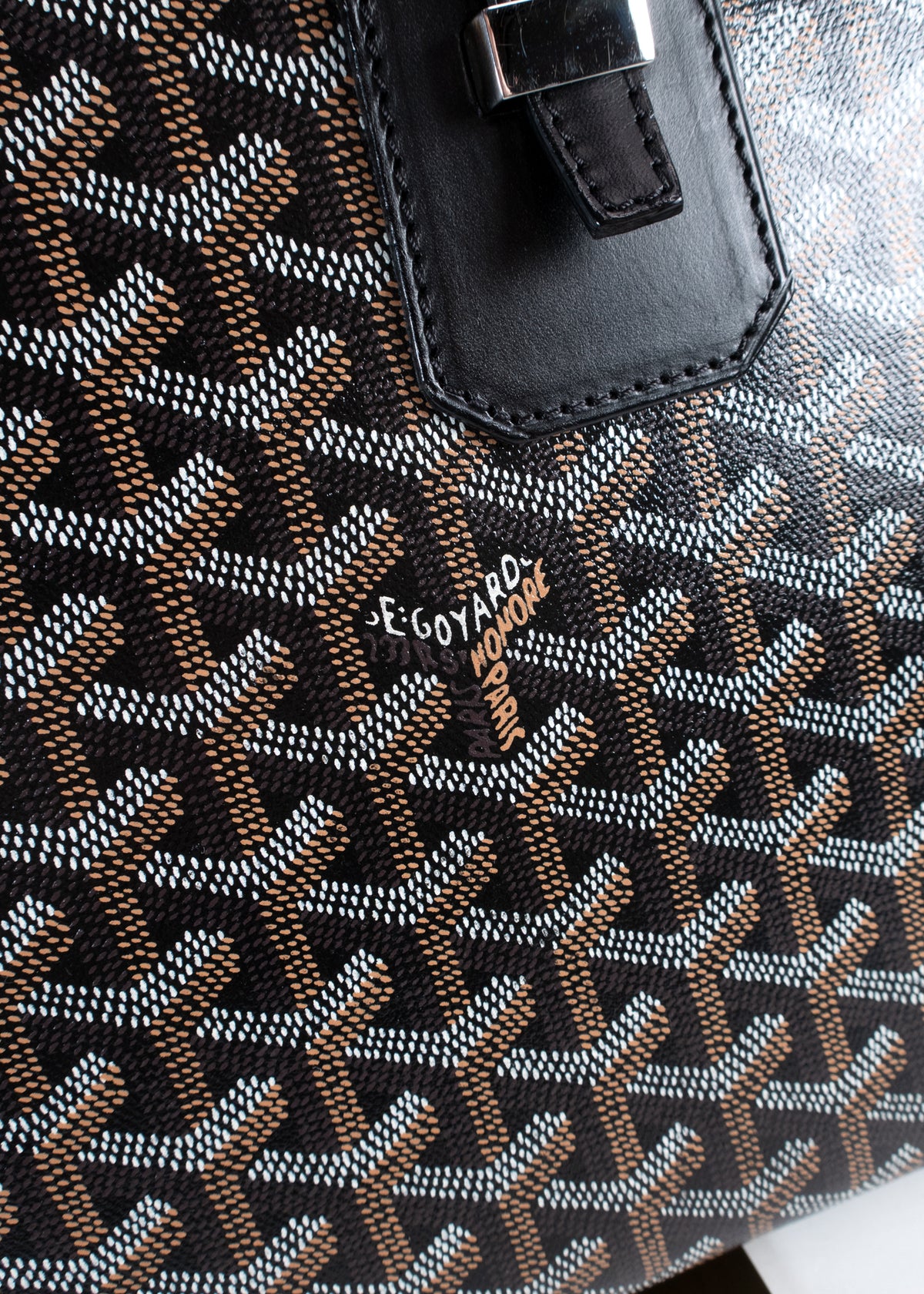 Goyard Okinawa PM Black Goyardine Canvas Tote Bag
