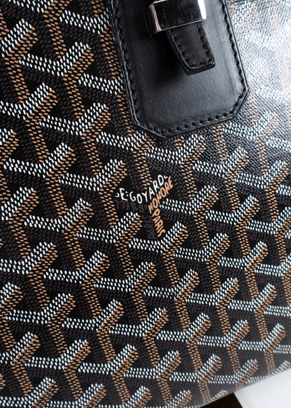Goyard Okinawa PM Black Goyardine Canvas Tote Bag