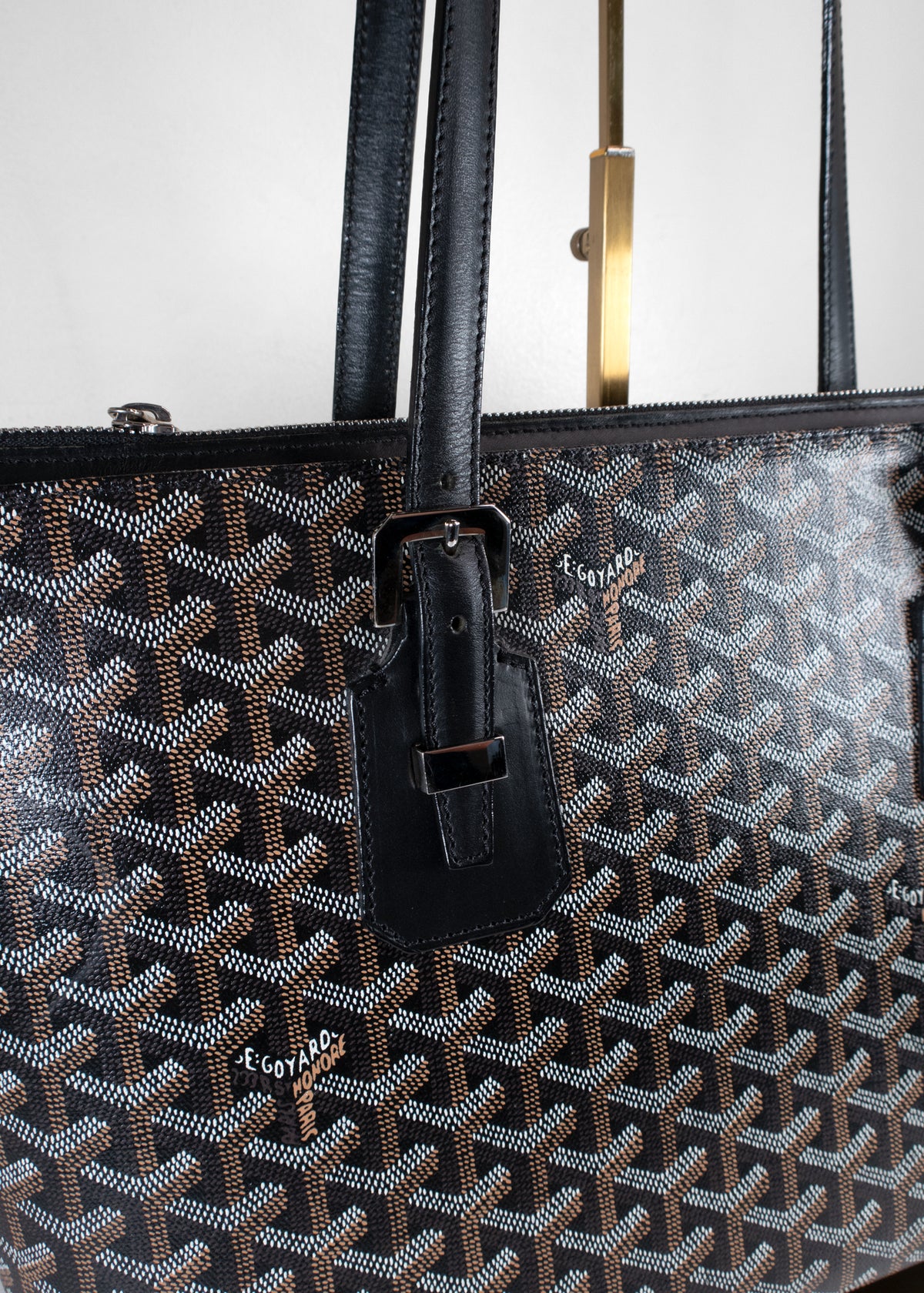 Goyard Okinawa PM Black Goyardine Canvas Tote Bag