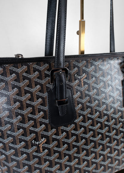 Goyard Okinawa PM Black Goyardine Canvas Tote Bag