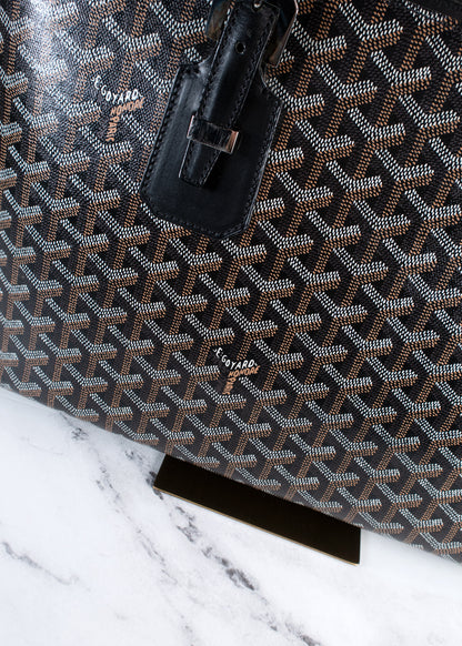 Goyard Okinawa PM Black Goyardine Canvas Tote Bag