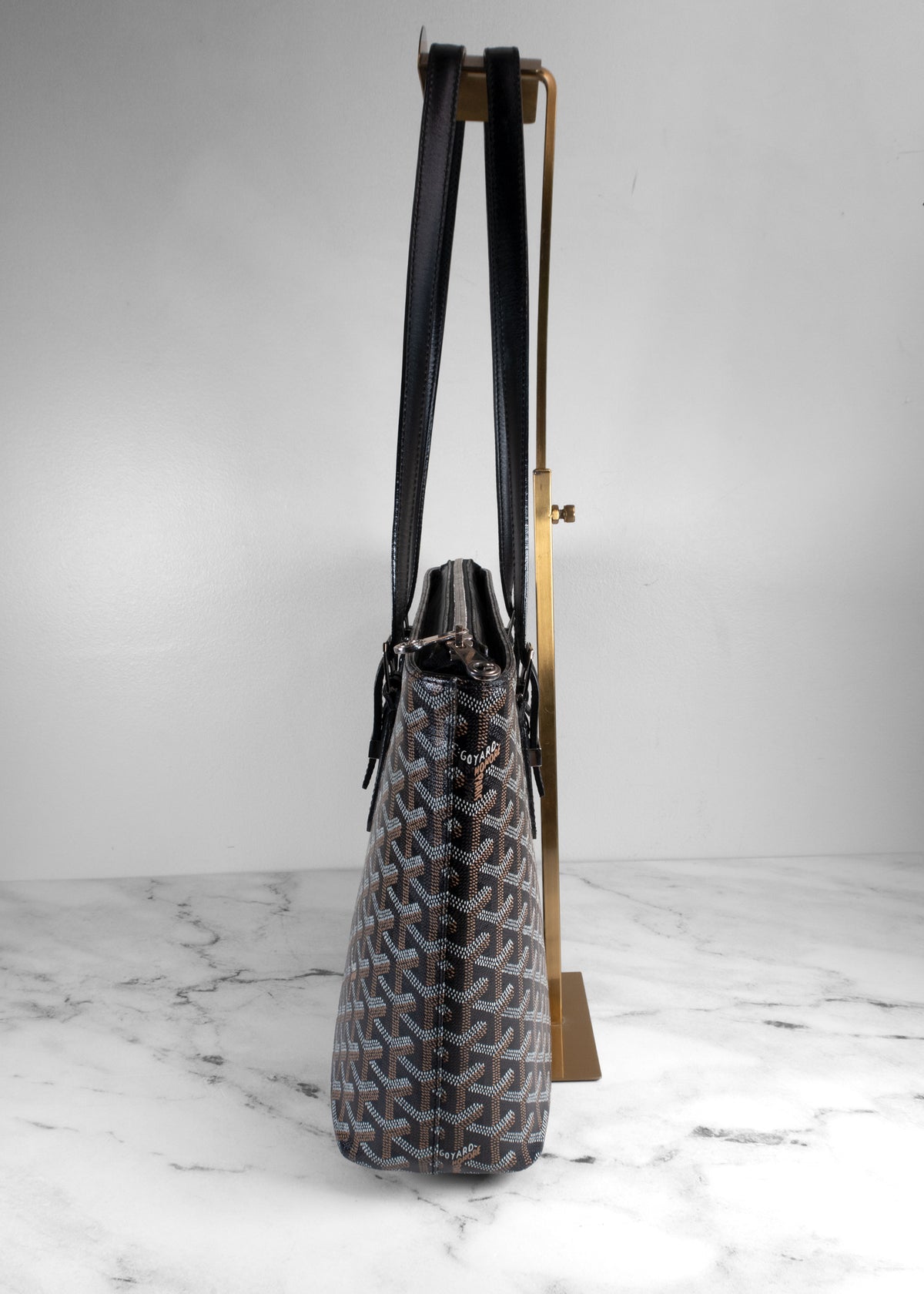 Goyard Okinawa PM Black Goyardine Canvas Tote Bag