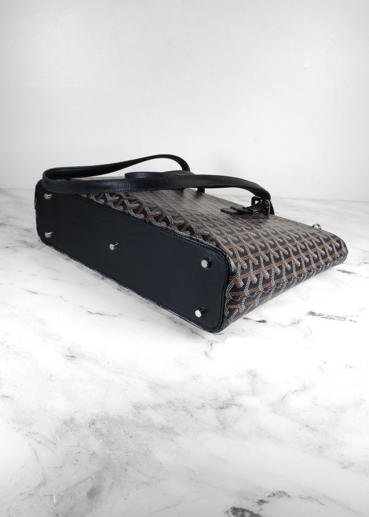 Goyard Okinawa PM Black Goyardine Canvas Tote Bag