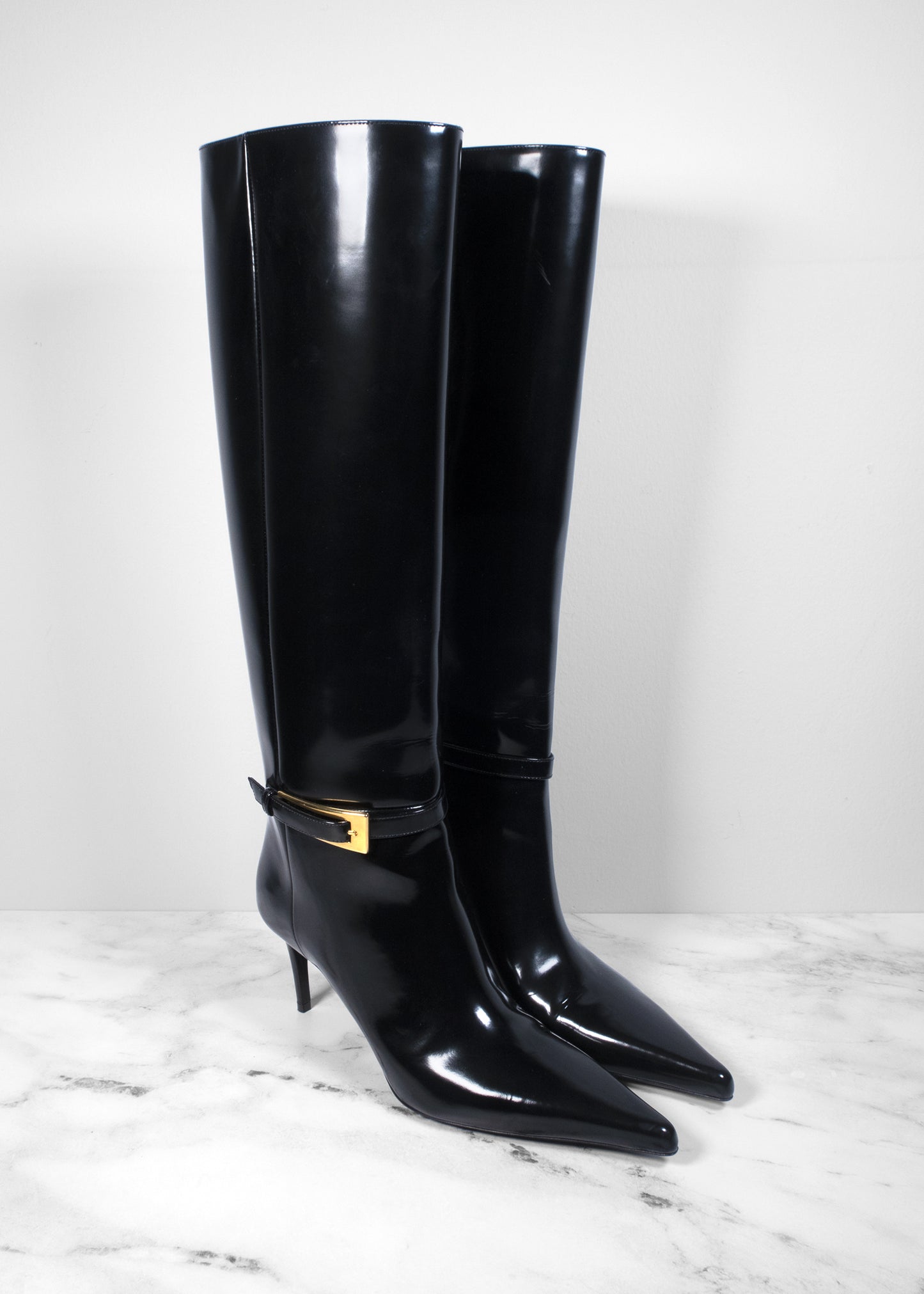 Saint Laurent LEE Boots In Glazed Leather