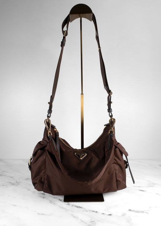 Prada Explore Large Sienna Brown Re-Nylon Bag