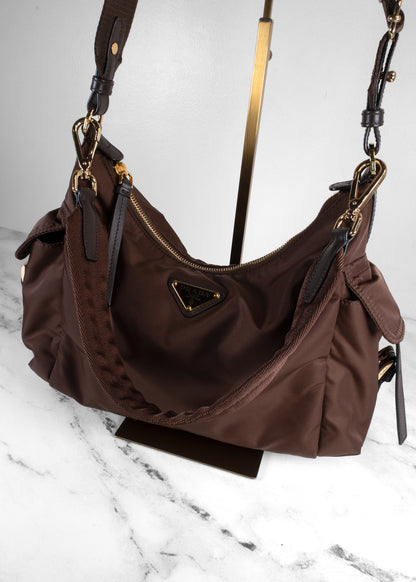 Prada Explore Large Sienna Brown Re-Nylon Bag