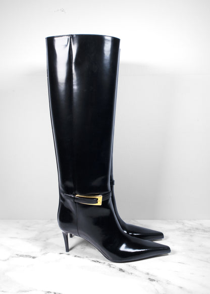 Saint Laurent LEE Boots In Glazed Leather