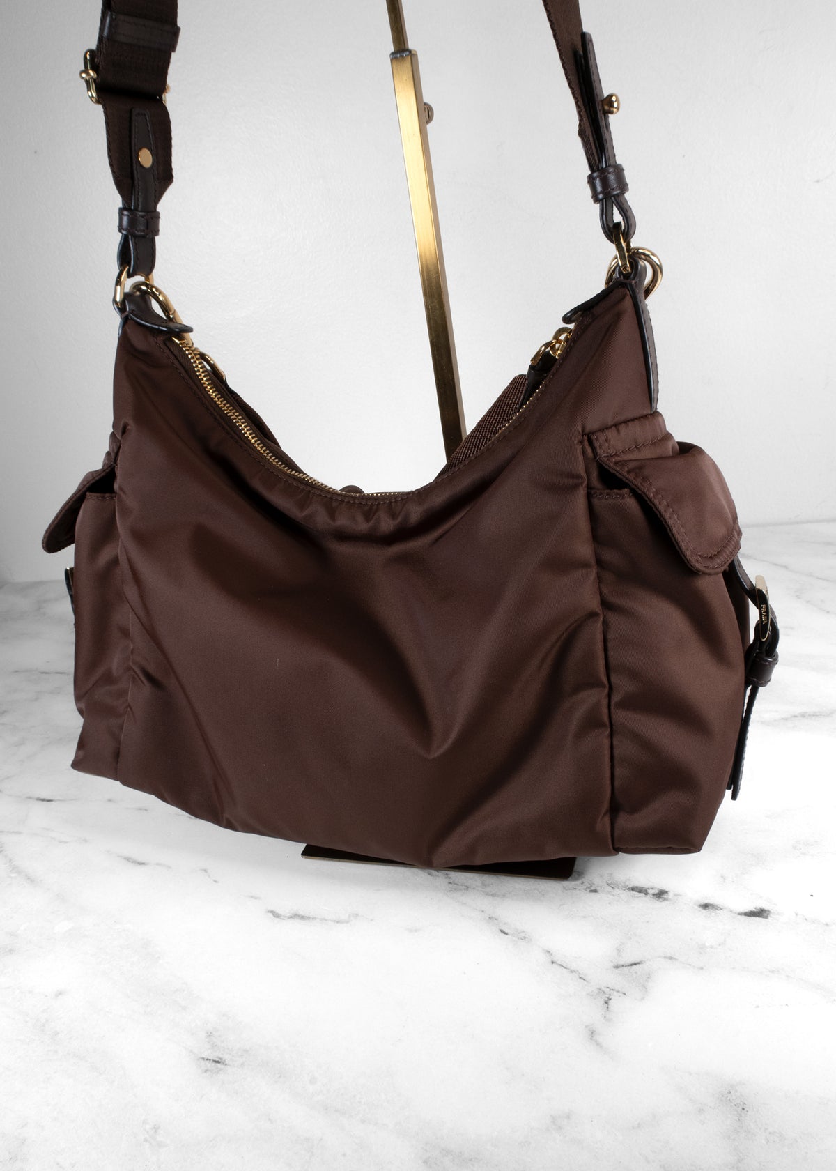 Prada Explore Large Sienna Brown Re-Nylon Bag
