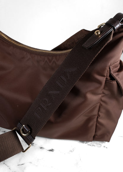 Prada Explore Large Sienna Brown Re-Nylon Bag
