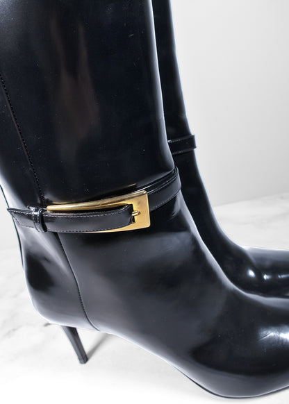 Saint Laurent LEE Boots In Glazed Leather