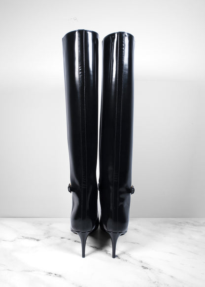 Saint Laurent LEE Boots In Glazed Leather