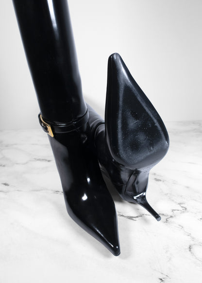 Saint Laurent LEE Boots In Glazed Leather