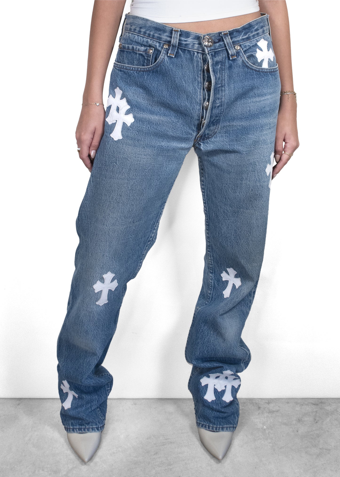 Chrome Hearts x Levi's Custom Drake Cross Patch Denim