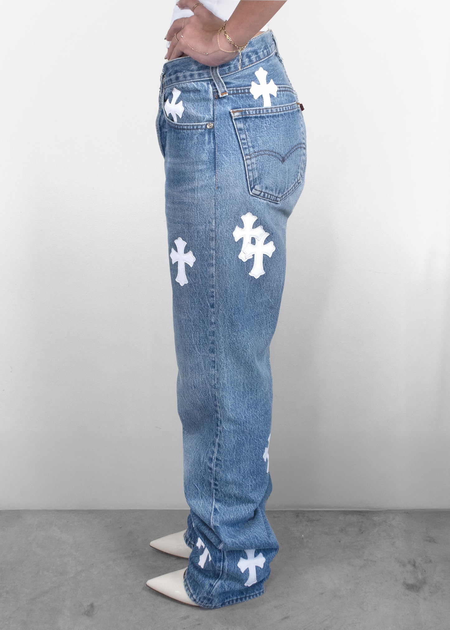 Chrome Hearts x Levi's Custom Drake Cross Patch Denim