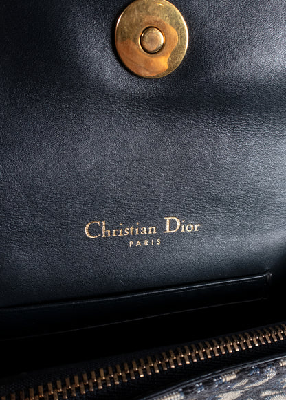 Dior Blue Oblique Jacquard Saddle Belt Pouch