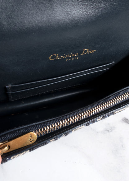 Dior Blue Oblique Jacquard Saddle Belt Pouch