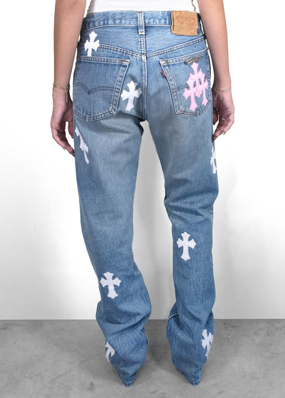 Chrome Hearts x Levi's Custom Drake Cross Patch Denim