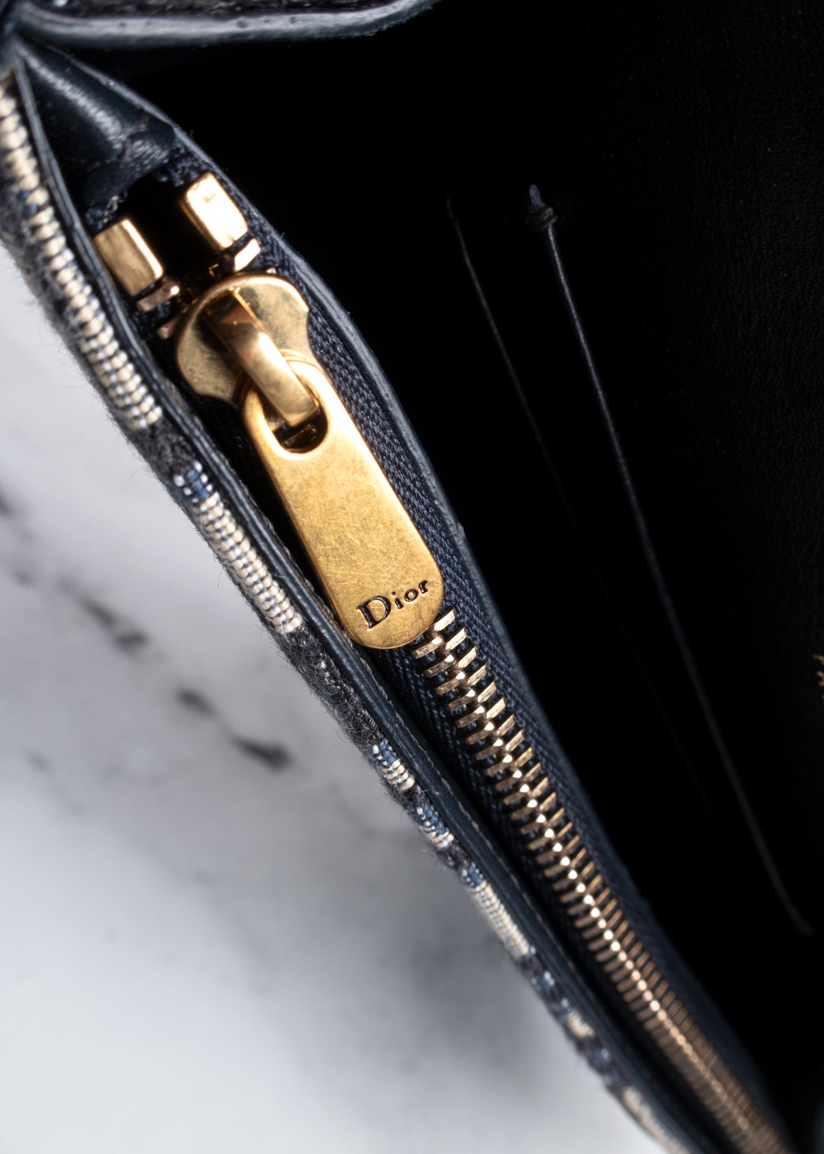 Dior Blue Oblique Jacquard Saddle Belt Pouch