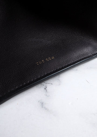 The Row Black Leather Soft Margaux 12 Bag With Gold Hardware
