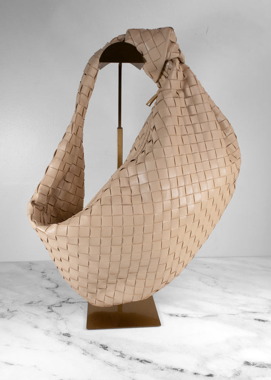 Bottega Veneta Beige Intrecciato Nappa Large Jodie Shoulder Bag