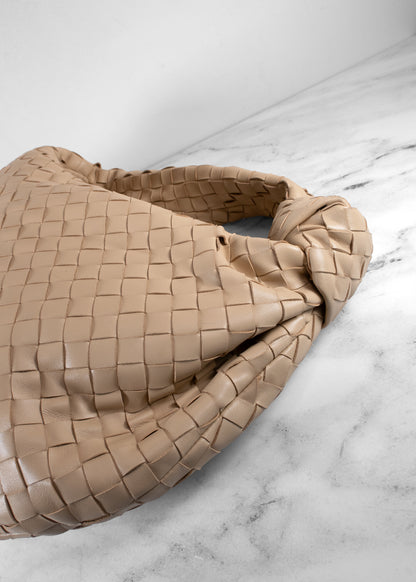 Bottega Veneta Beige Intrecciato Nappa Large Jodie Shoulder Bag