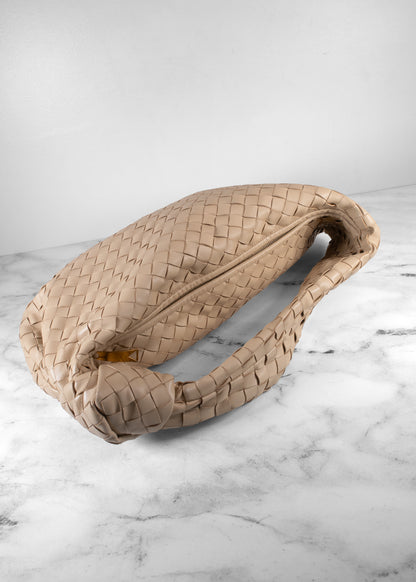 Bottega Veneta Beige Intrecciato Nappa Large Jodie Shoulder Bag