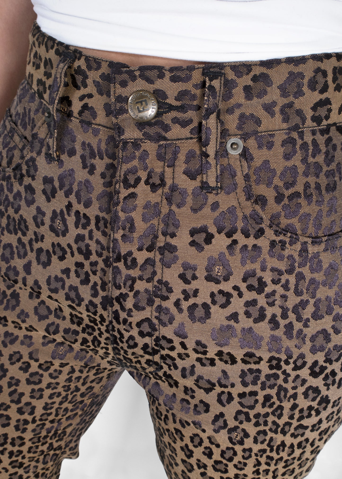 Fendi Leopard Print Jeans