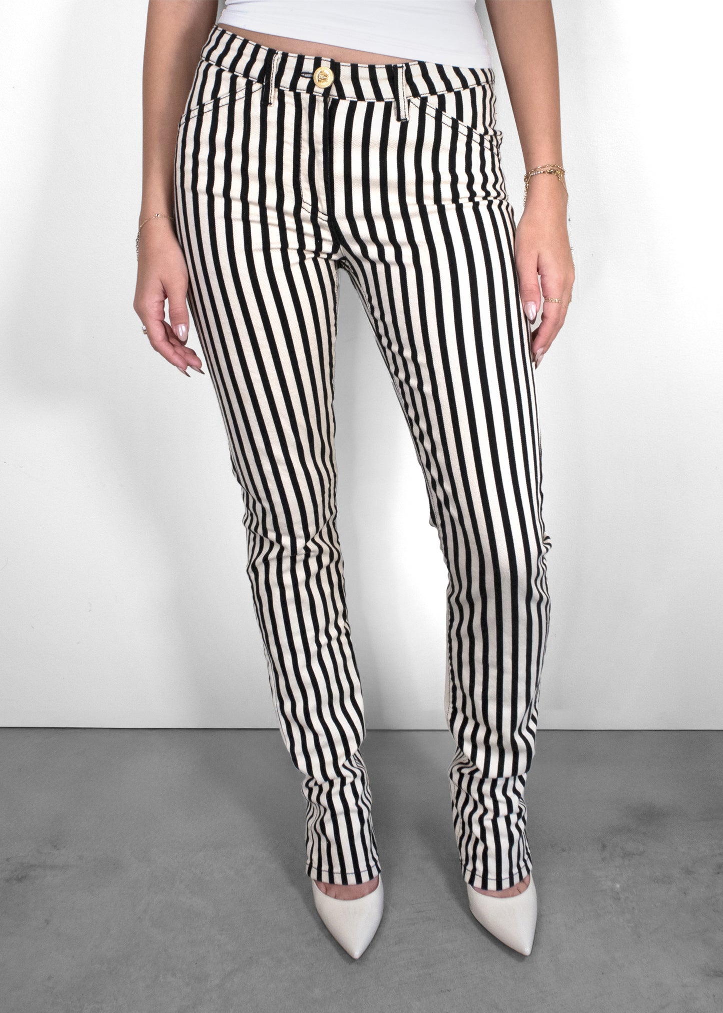 Versace 2000s Striped Pants Straight Trousers