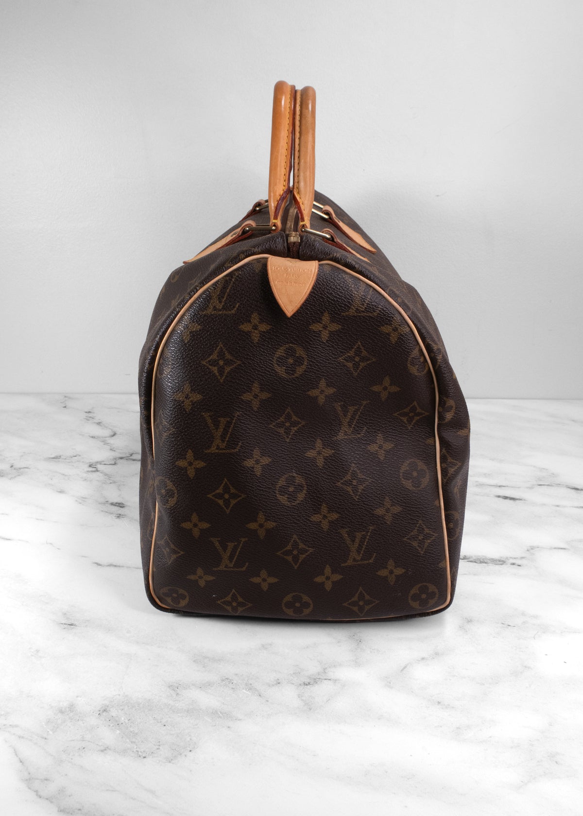Louis Vuitton Vintage Brown Leather Monogram Speedy