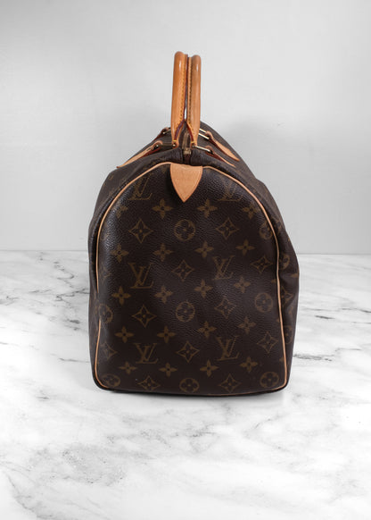 Louis Vuitton Vintage Brown Leather Monogram Speedy
