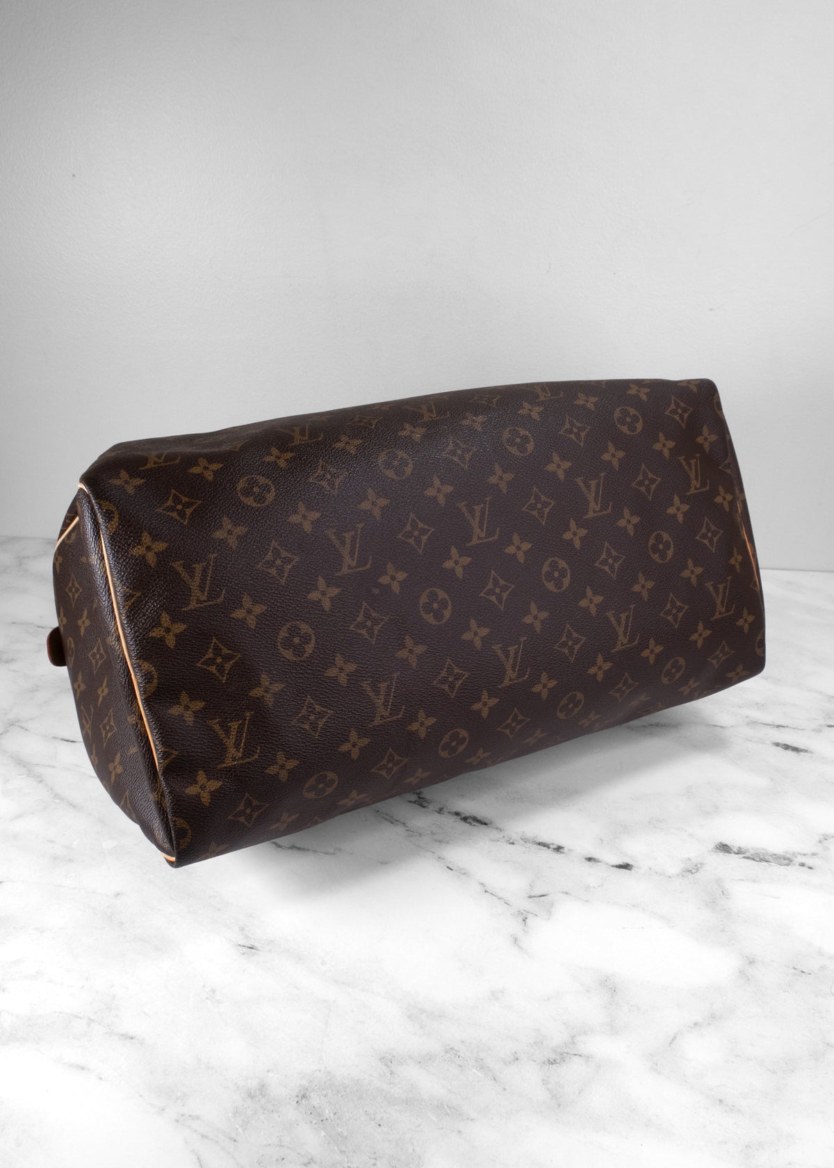 Louis Vuitton Vintage Brown Leather Monogram Speedy