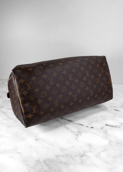 Louis Vuitton Vintage Brown Leather Monogram Speedy