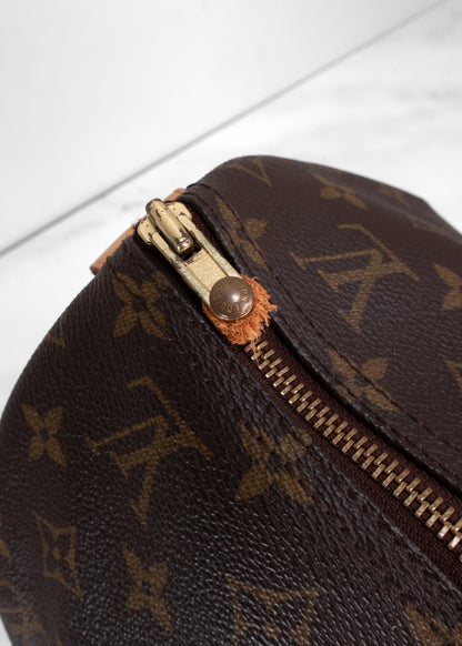 Louis Vuitton Vintage Brown Leather Monogram Speedy