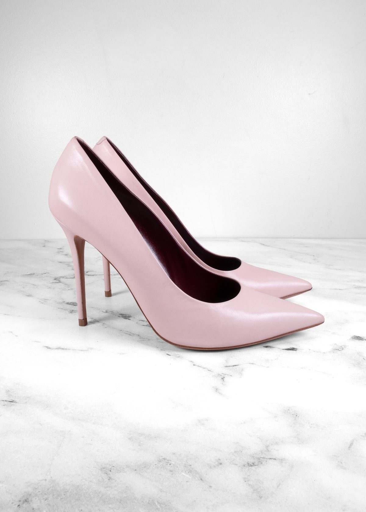 Céline Blush Pink Leather Pointed Toe Stiletto Pumps