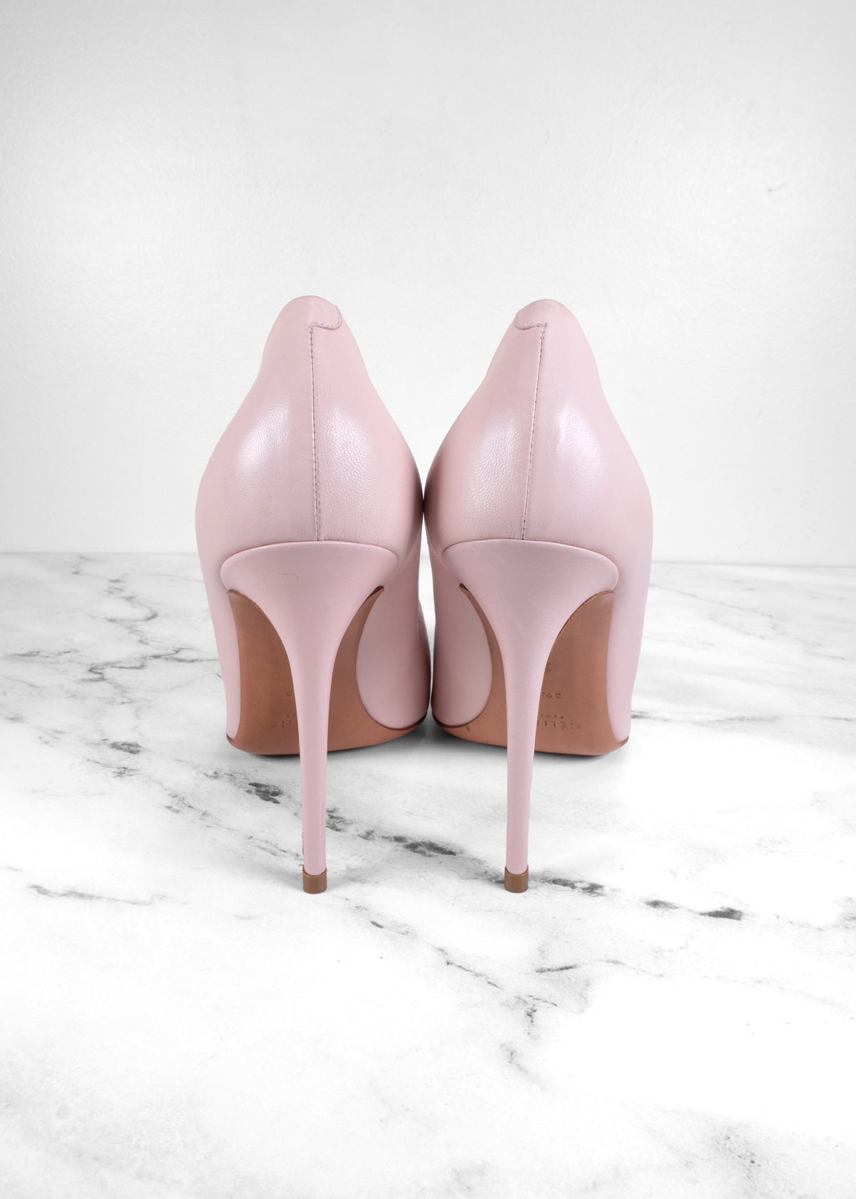 Céline Blush Pink Leather Pointed Toe Stiletto Pumps