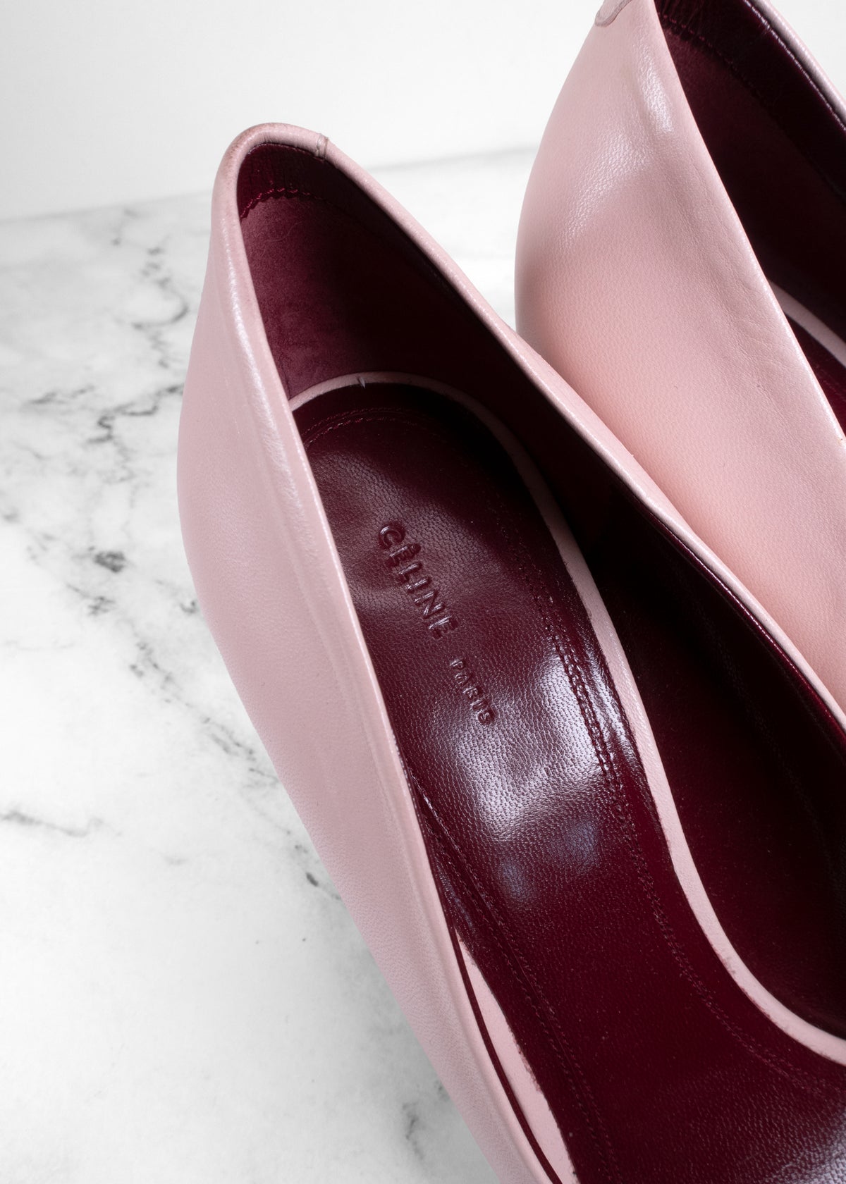 Céline Blush Pink Leather Pointed Toe Stiletto Pumps