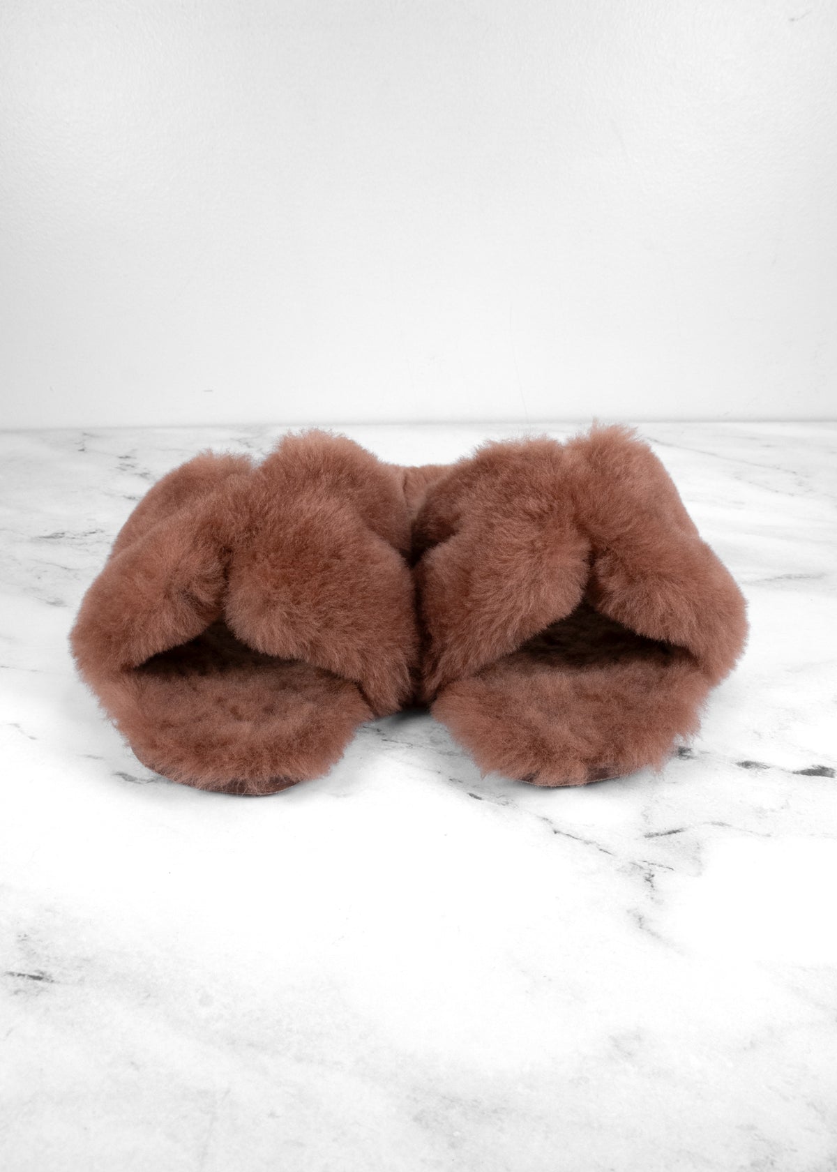 Hermès Taupe Shearling Oran Sandals