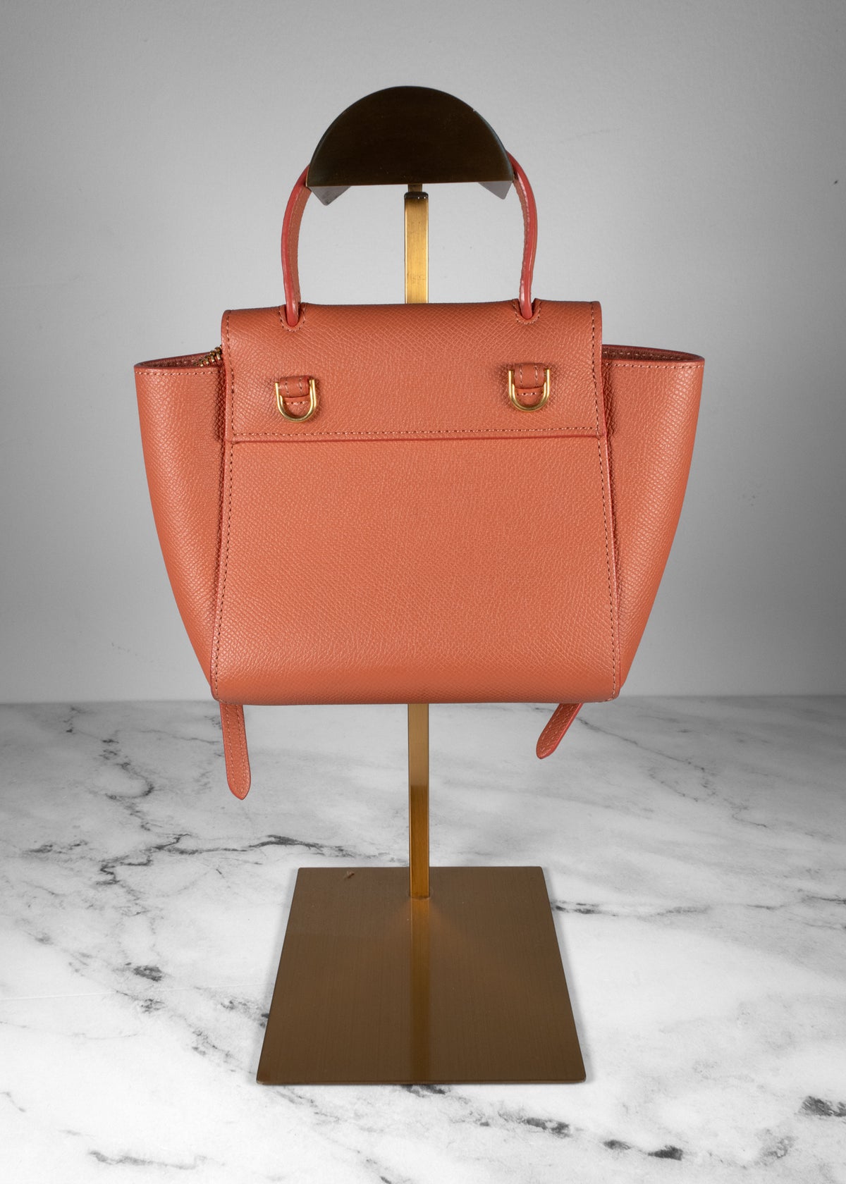 Celine Pink Grained Calfskin Pico Belt Bag With Gold Hardware