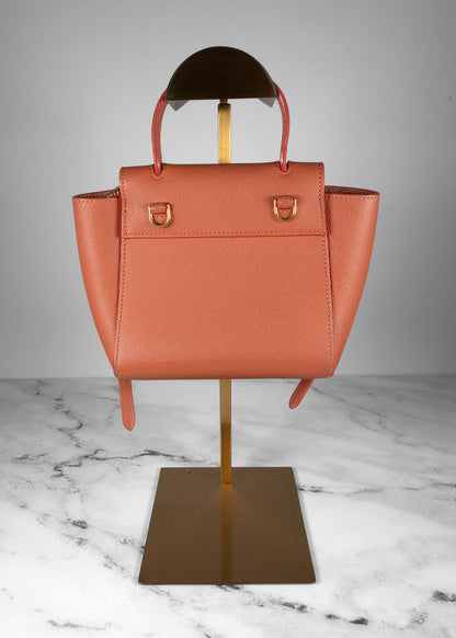 Celine Pink Grained Calfskin Pico Belt Bag With Gold Hardware