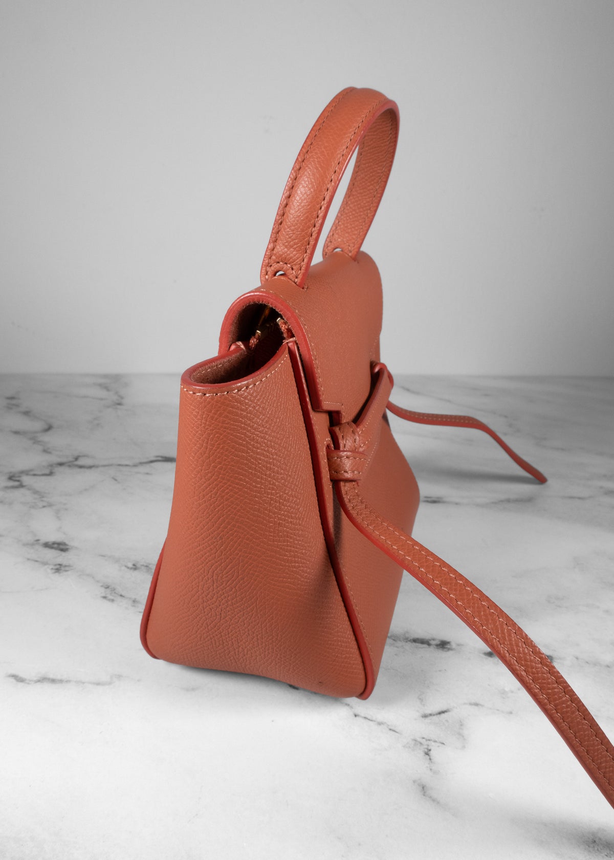 Celine Pink Grained Calfskin Pico Belt Bag With Gold Hardware