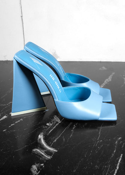 The Attico Sky Blue Leather Devon Open Toe Sandals