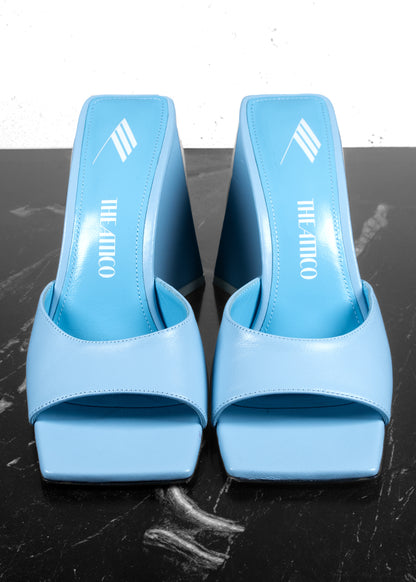 The Attico Sky Blue Leather Devon Open Toe Sandals